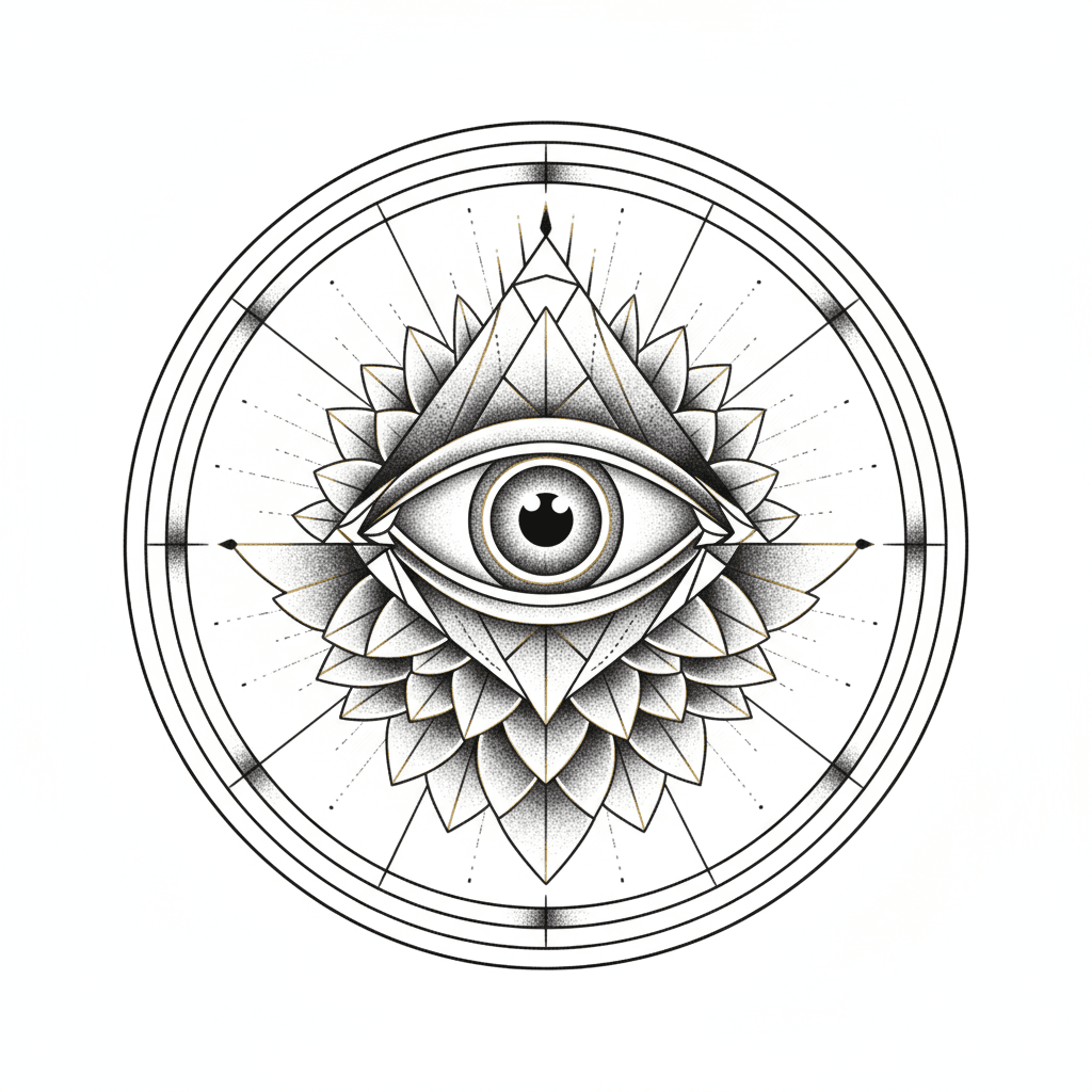 Geometric & Dotwork tattoo flash design 53