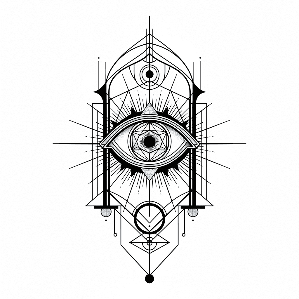 Geometric & Dotwork tattoo flash design 55