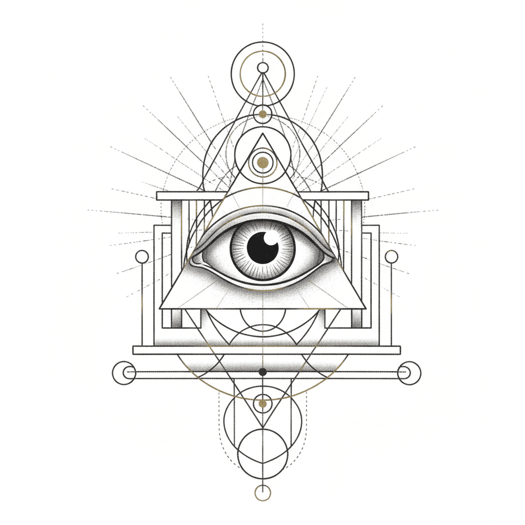 Geometric & Dotwork tattoo flash design 56