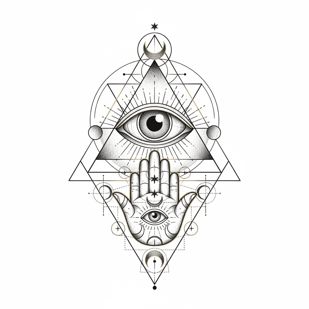 Geometric & Dotwork tattoo flash design 59