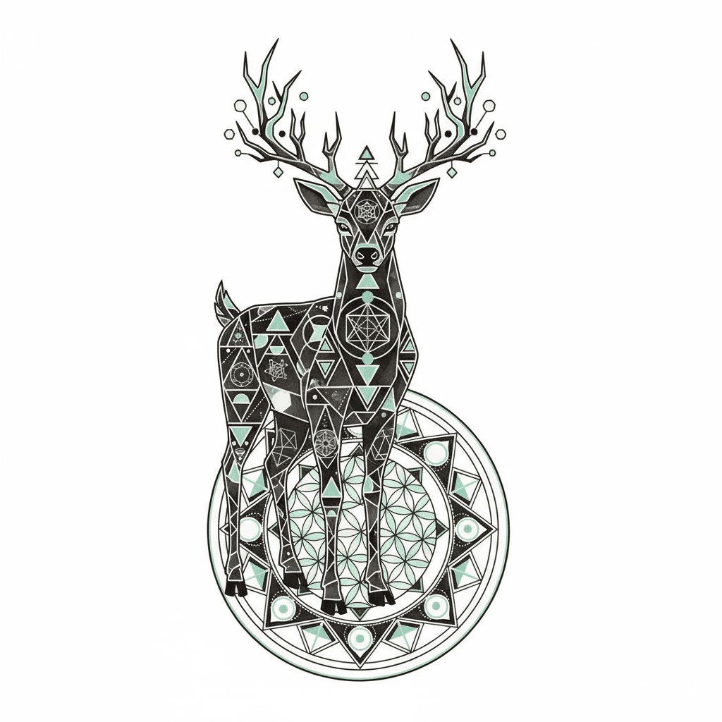 Geometric & Dotwork tattoo flash design 63