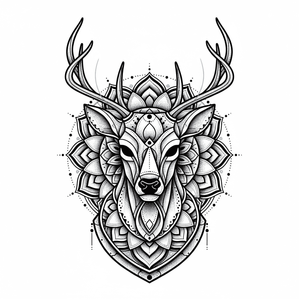 Geometric & Dotwork tattoo flash design 67