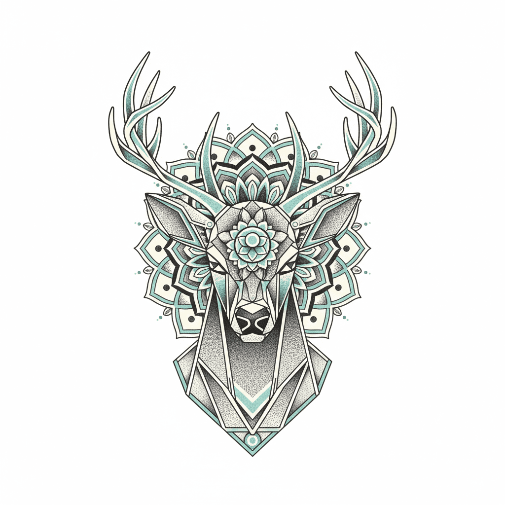 Geometric & Dotwork tattoo flash design 69