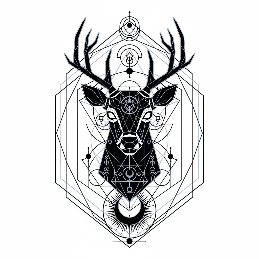 Geometric & Dotwork tattoo flash design 73