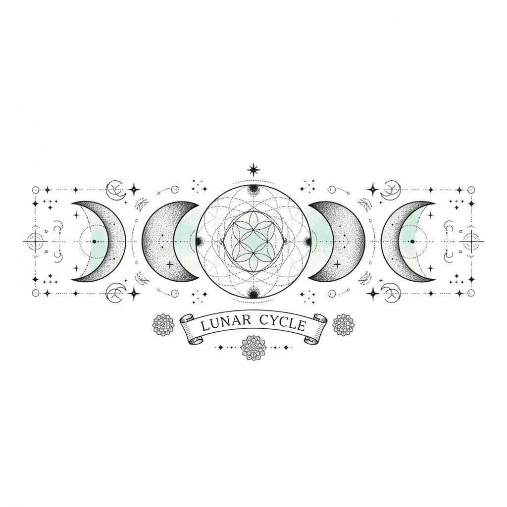 Geometric & Dotwork tattoo flash design 78