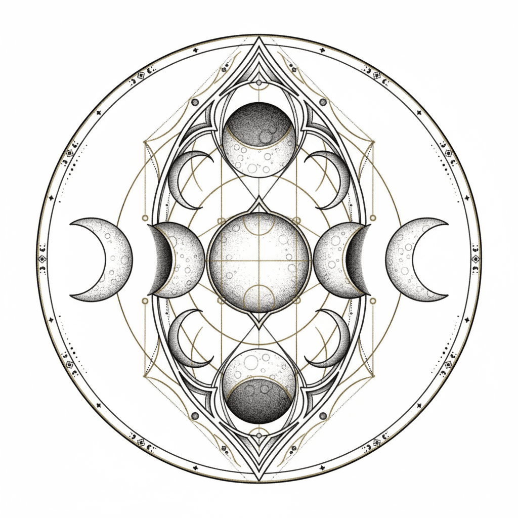 Geometric & Dotwork tattoo flash design 86