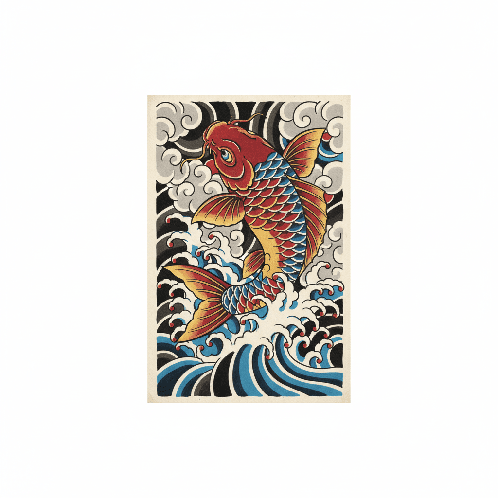 Japanese Irezumi tattoo flash design 10