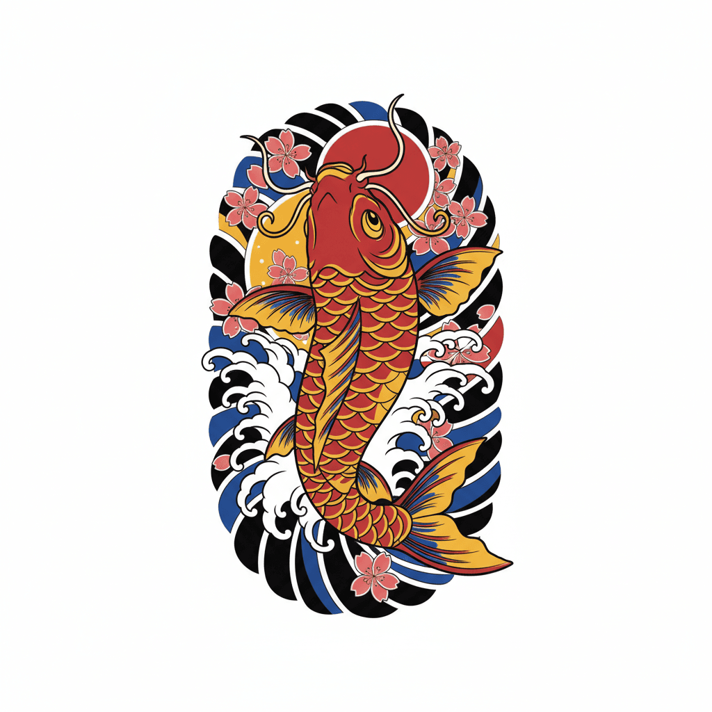 Japanese Irezumi tattoo flash design 13