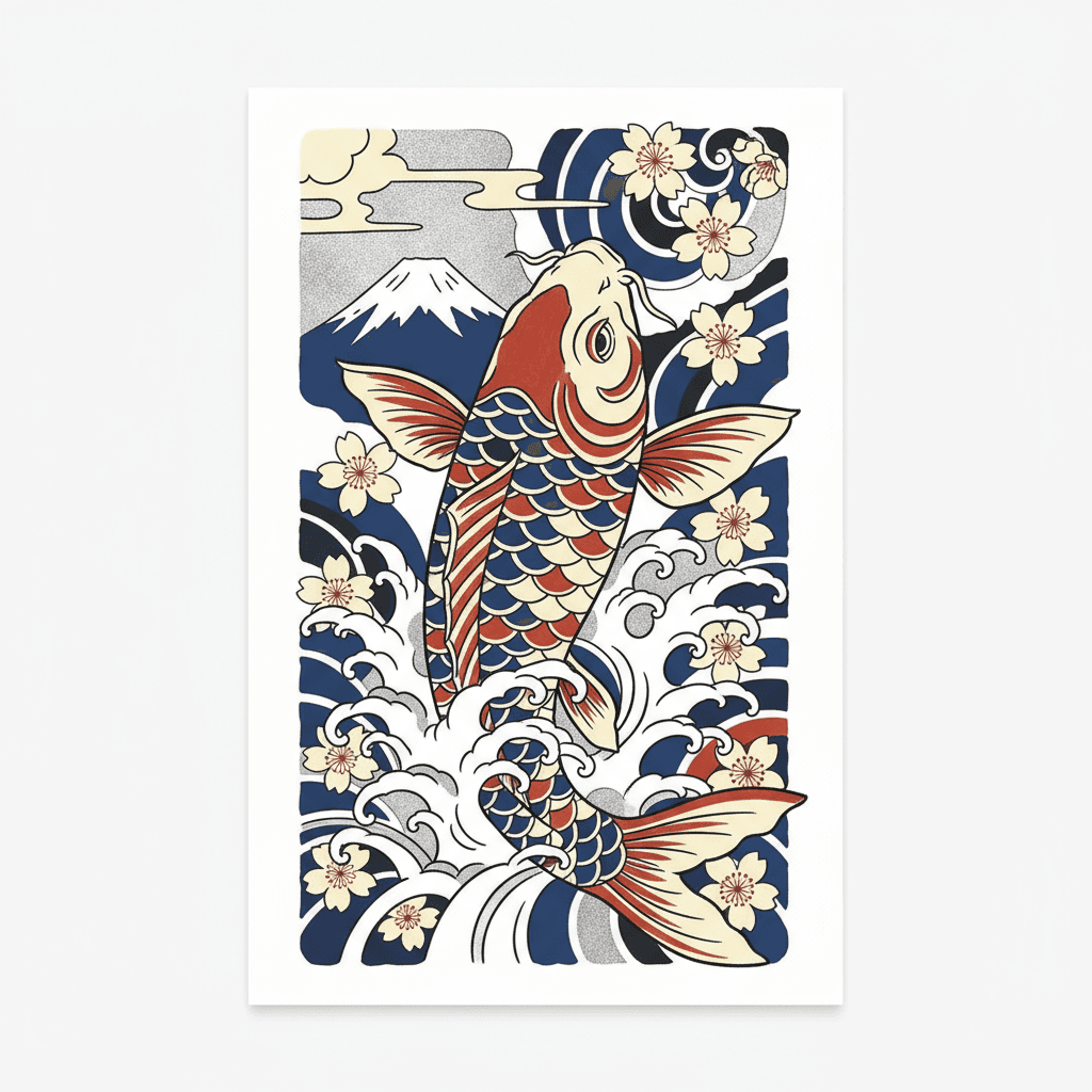 Japanese Irezumi tattoo flash design 14