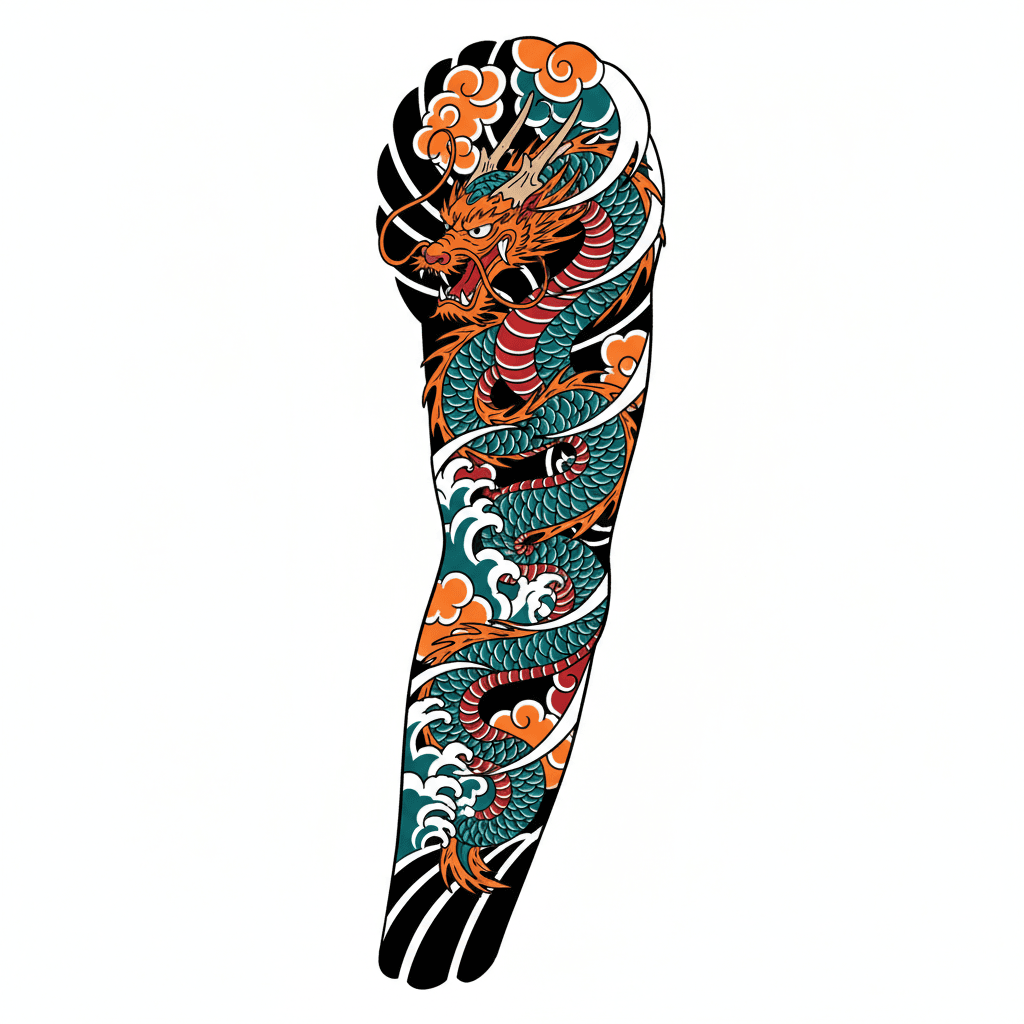 Japanese Irezumi tattoo flash design 18