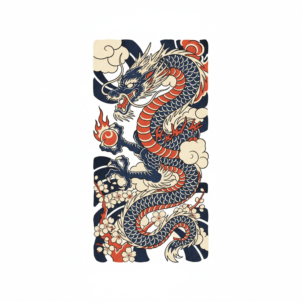 Japanese Irezumi tattoo flash design 20