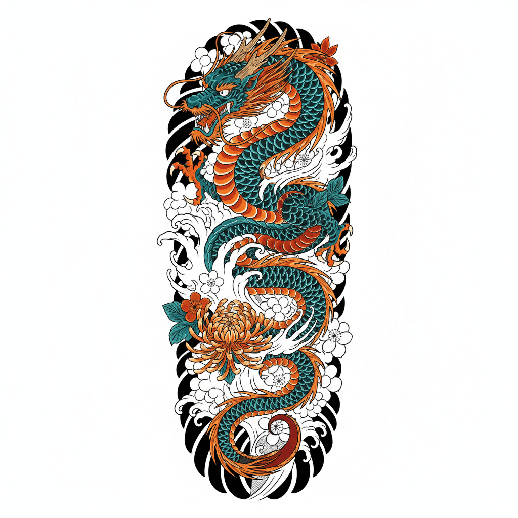 Japanese Irezumi tattoo flash design 21