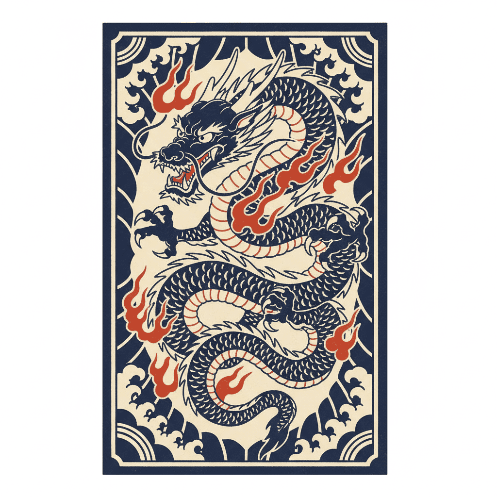 Japanese Irezumi tattoo flash design 23