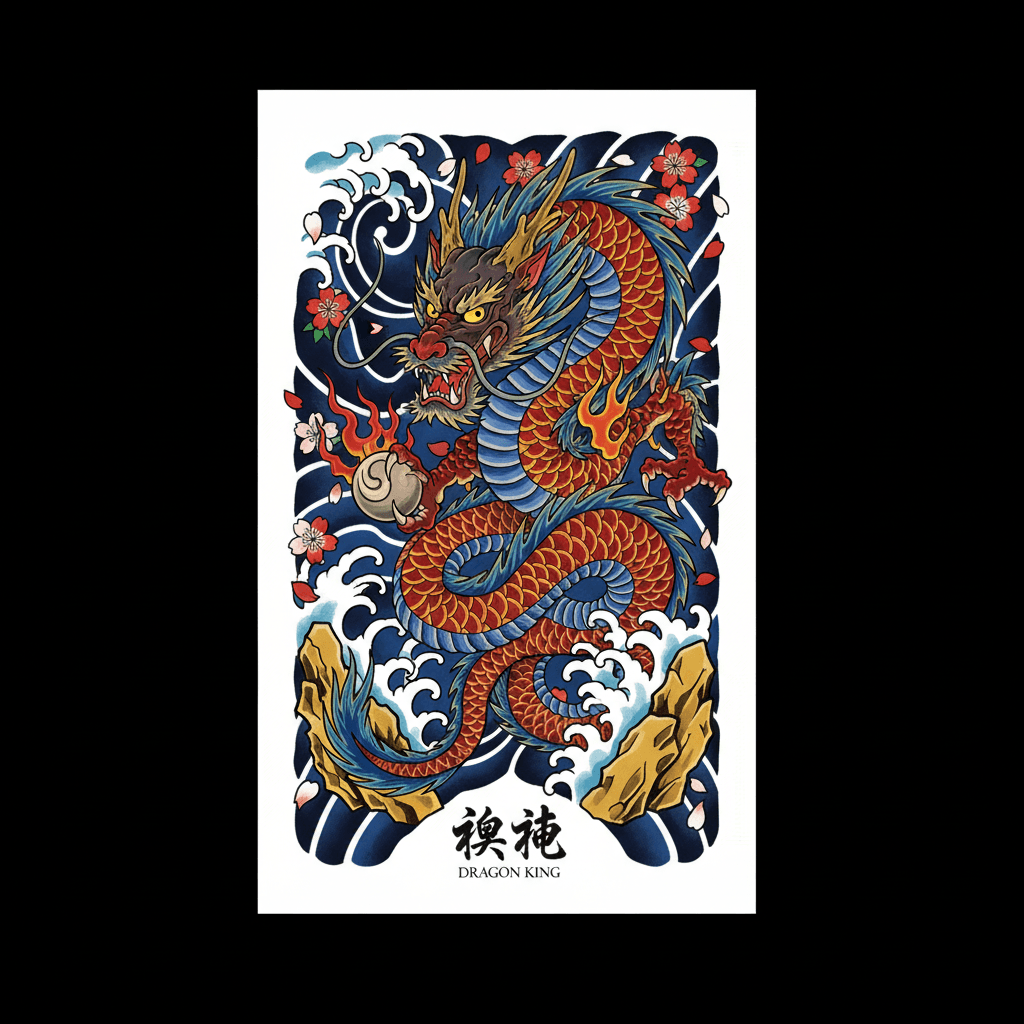 Japanese Irezumi tattoo flash design 28