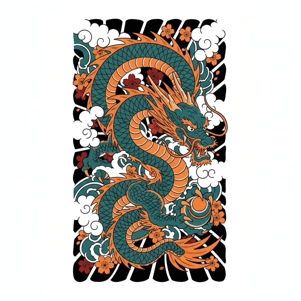 Japanese Irezumi tattoo flash design 30