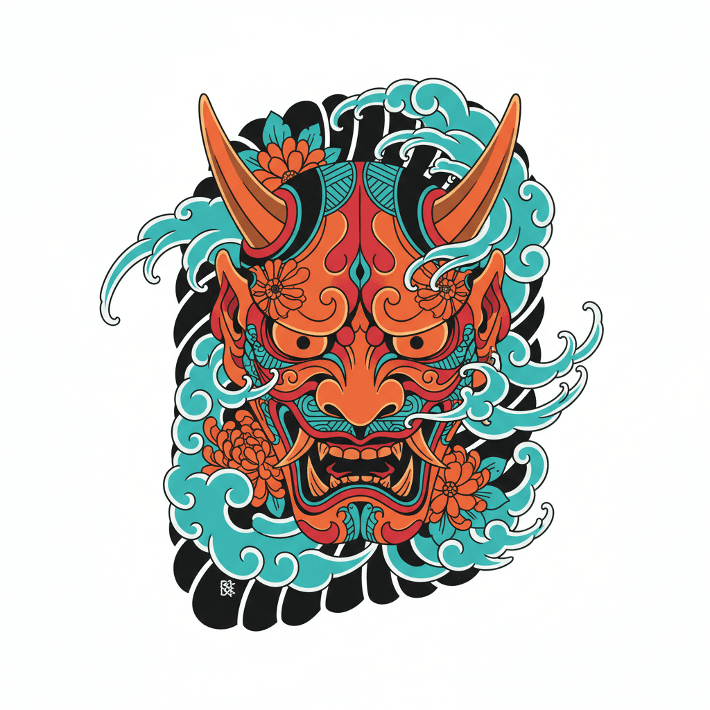 Japanese Irezumi tattoo flash design 42