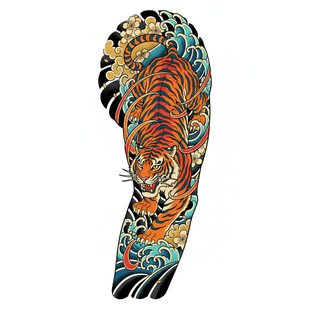 Japanese Irezumi tattoo flash design 48