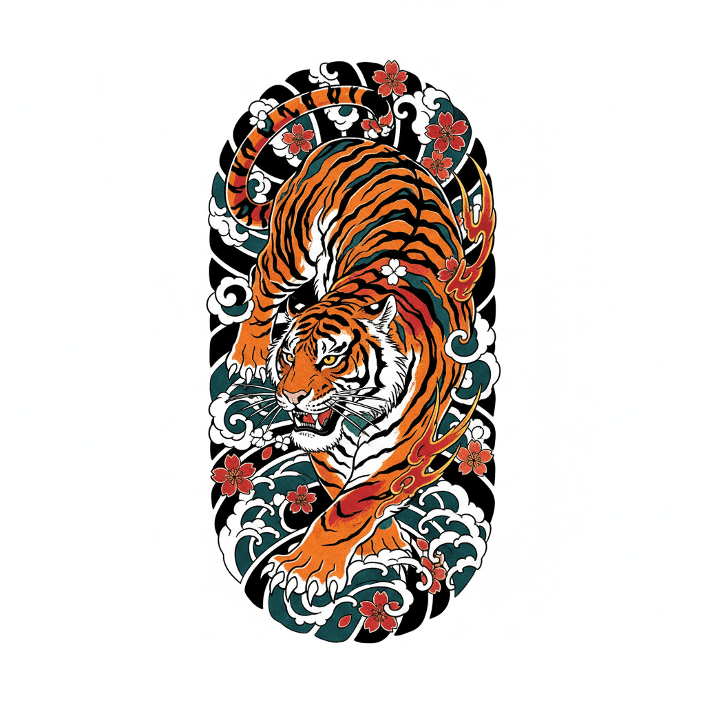 Japanese Irezumi tattoo flash design 51