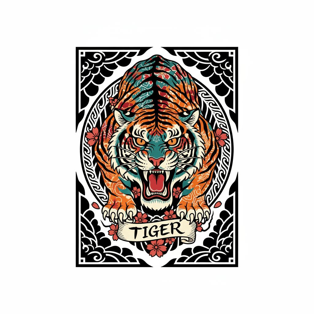 Japanese Irezumi tattoo flash design 54