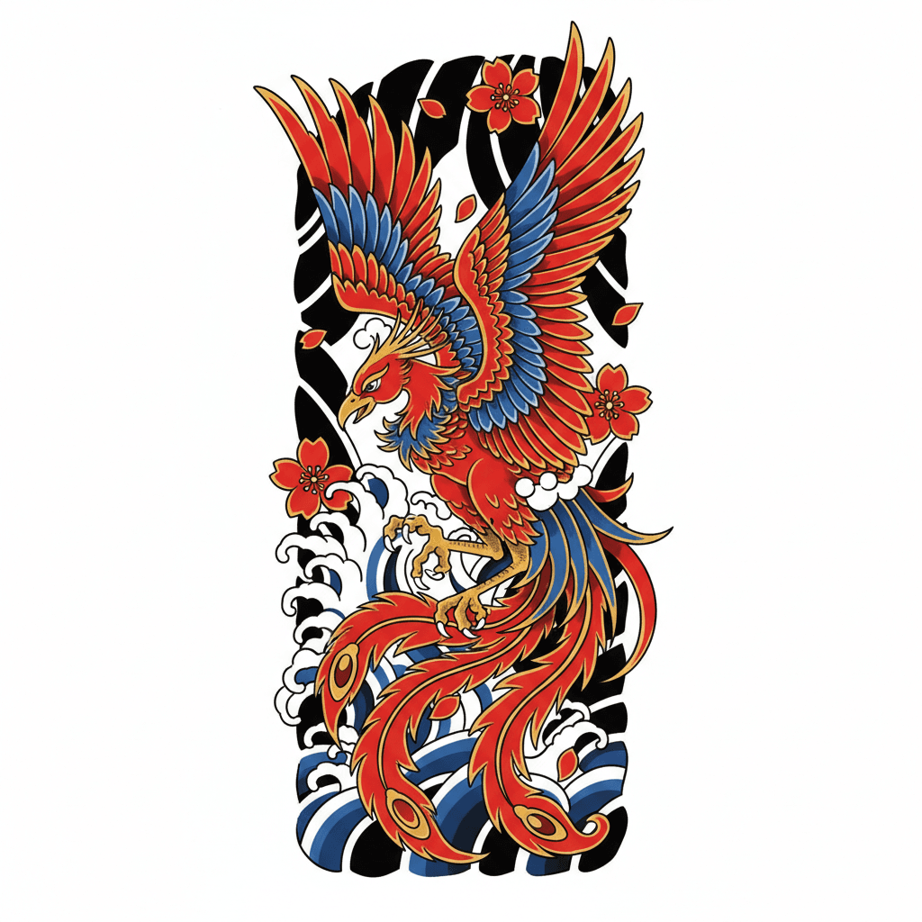 Japanese Irezumi tattoo flash design 79