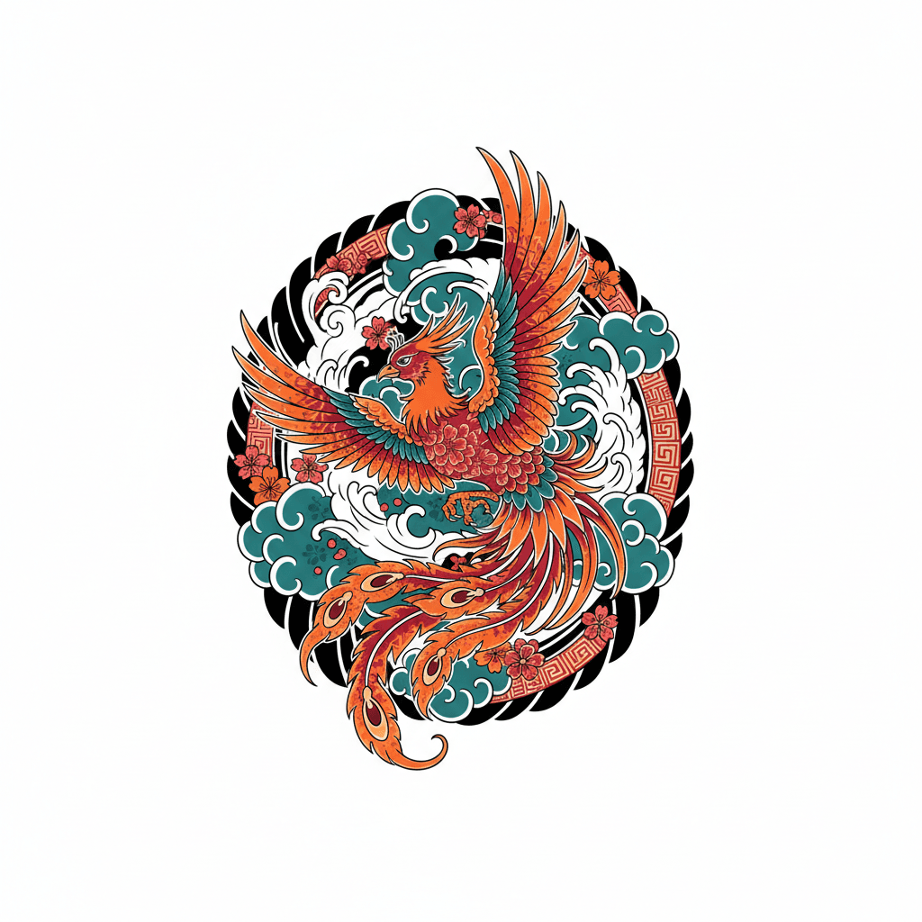 Japanese Irezumi tattoo flash design 87