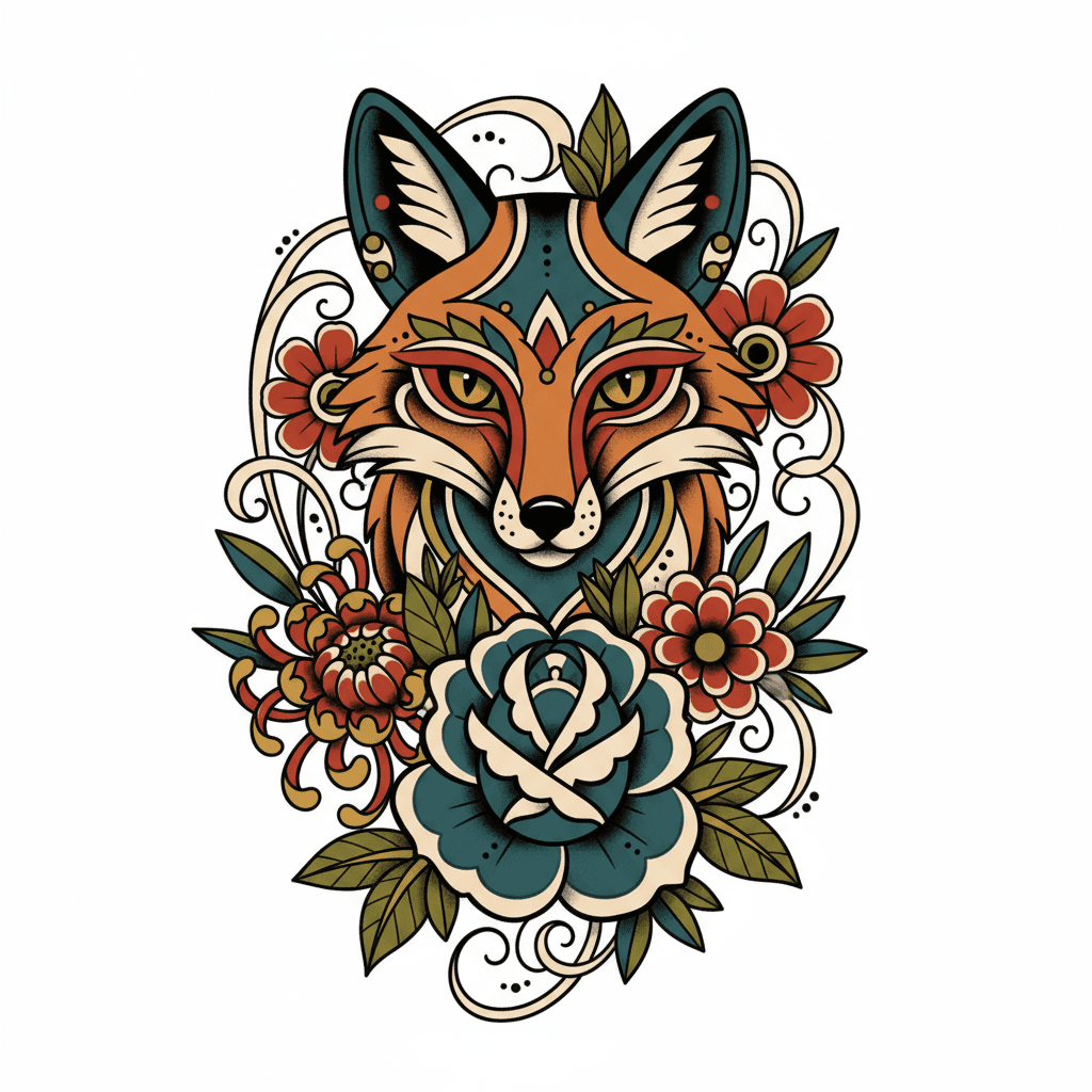 Neo-Traditional tattoo flash design 1