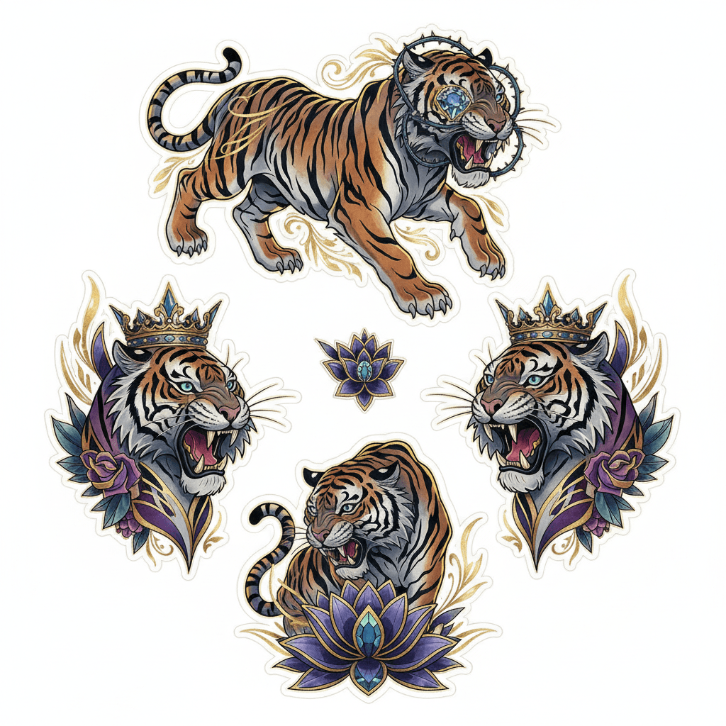Neo-Traditional tattoo flash design 23