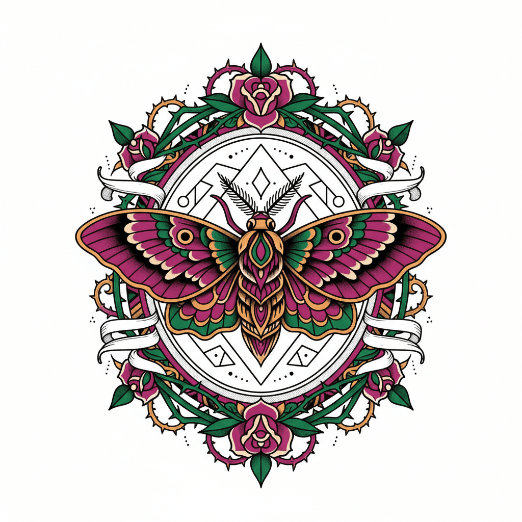 Neo-Traditional tattoo flash design 33