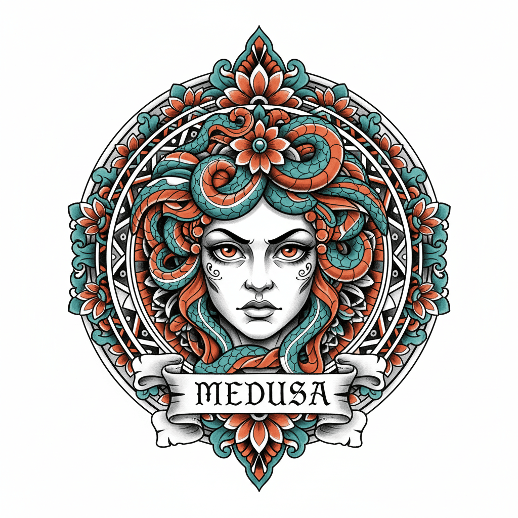 Neo-Traditional tattoo flash design 46