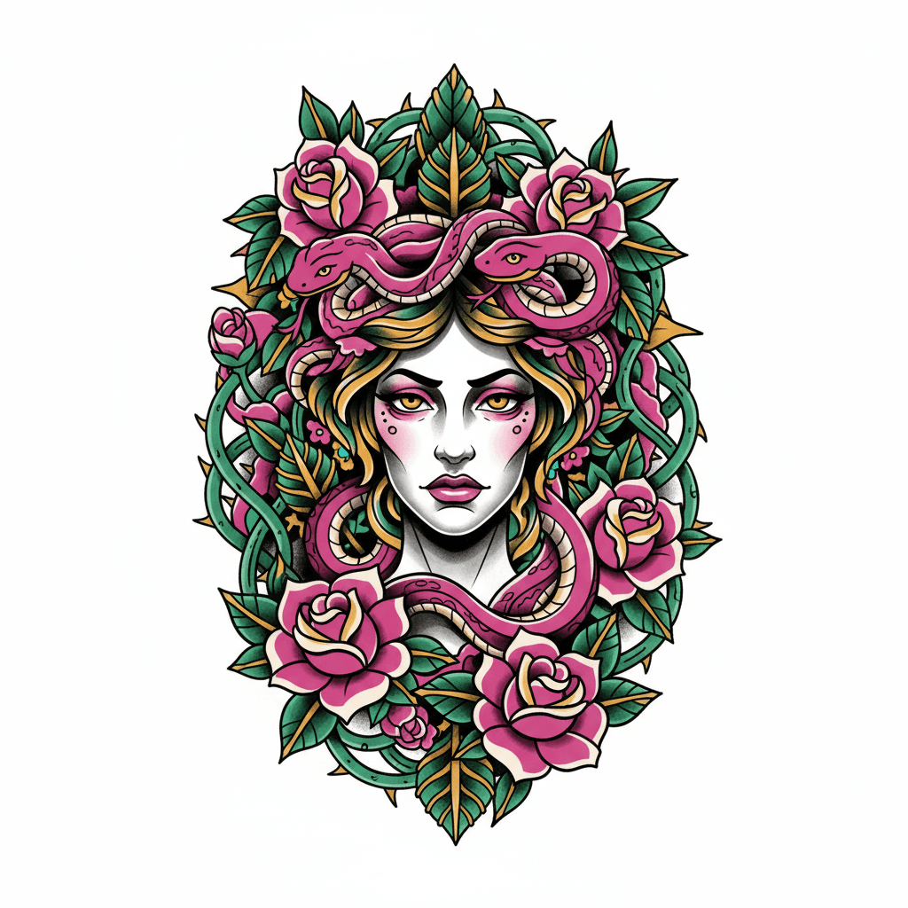 Neo-Traditional tattoo flash design 51