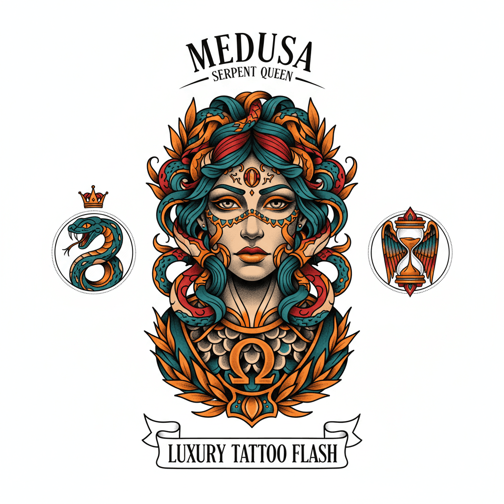 Neo-Traditional tattoo flash design 52