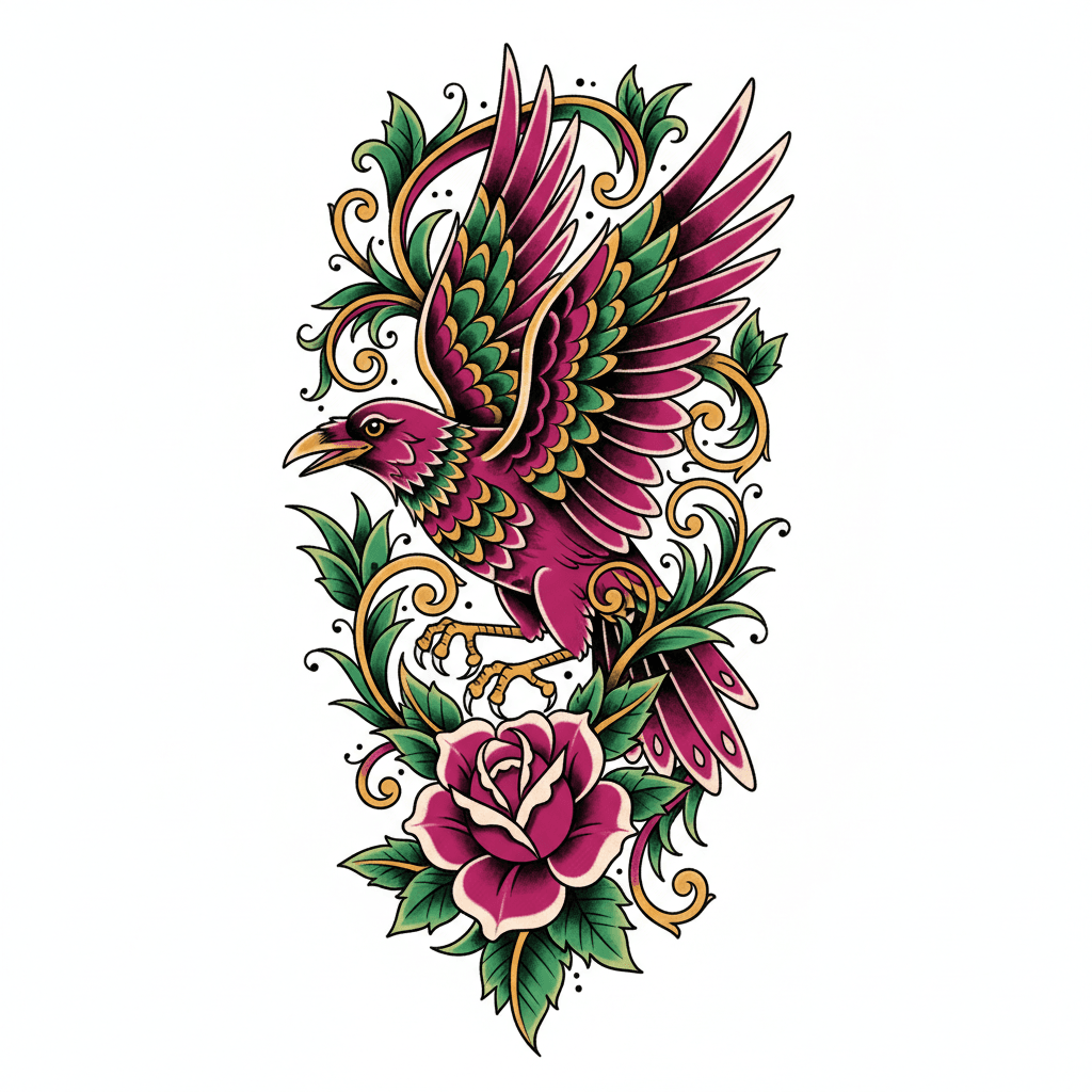 Neo-Traditional tattoo flash design 66