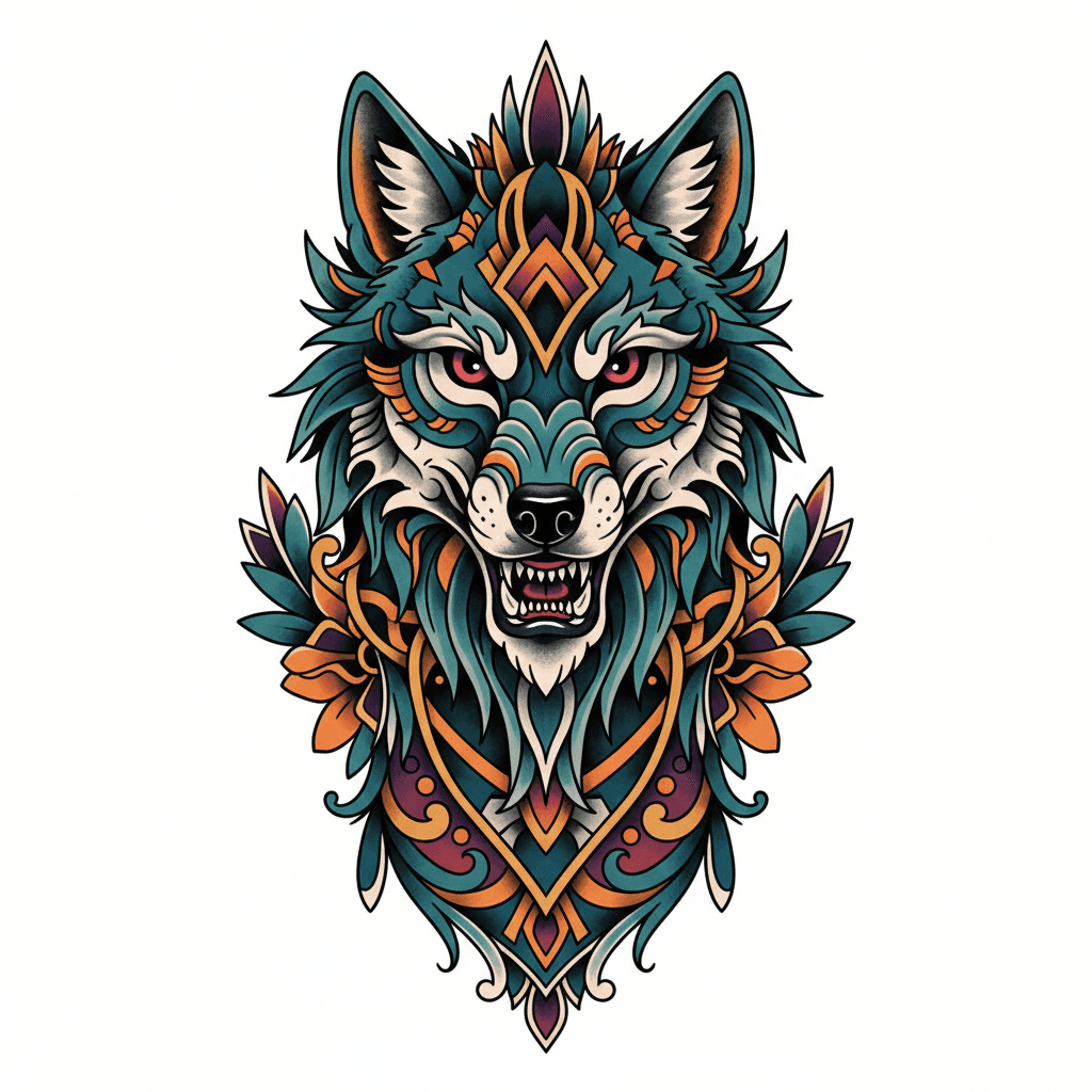 Neo-Traditional tattoo flash design 94