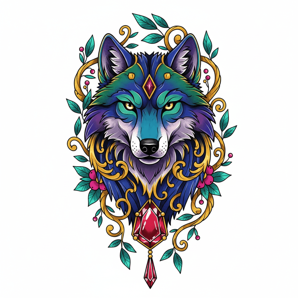 Neo-Traditional tattoo flash design 95