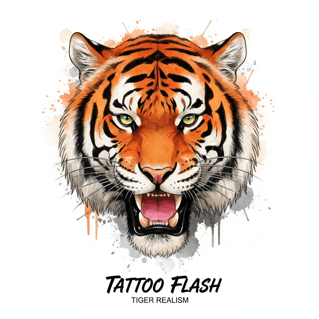 Realism tattoo flash design 2
