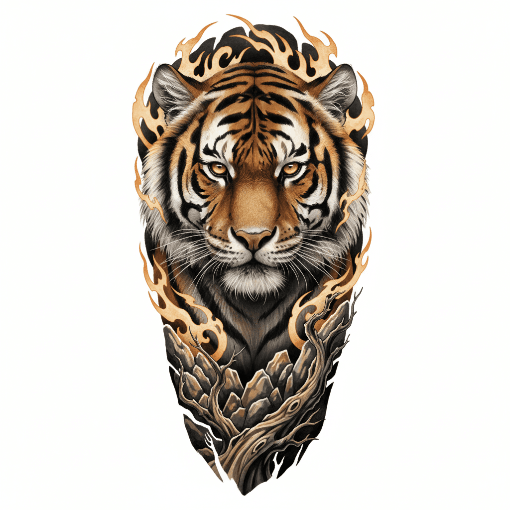 Realism tattoo flash design 19