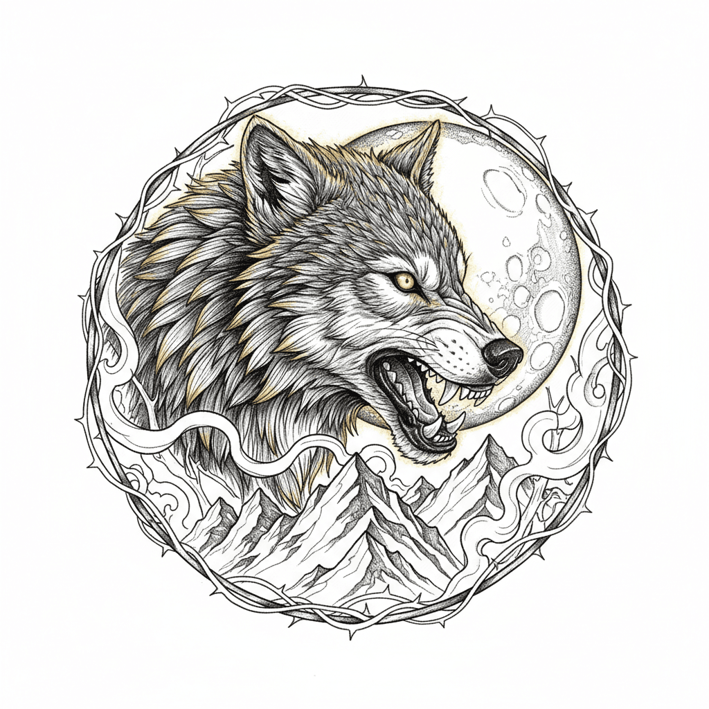 Realism tattoo flash design 31