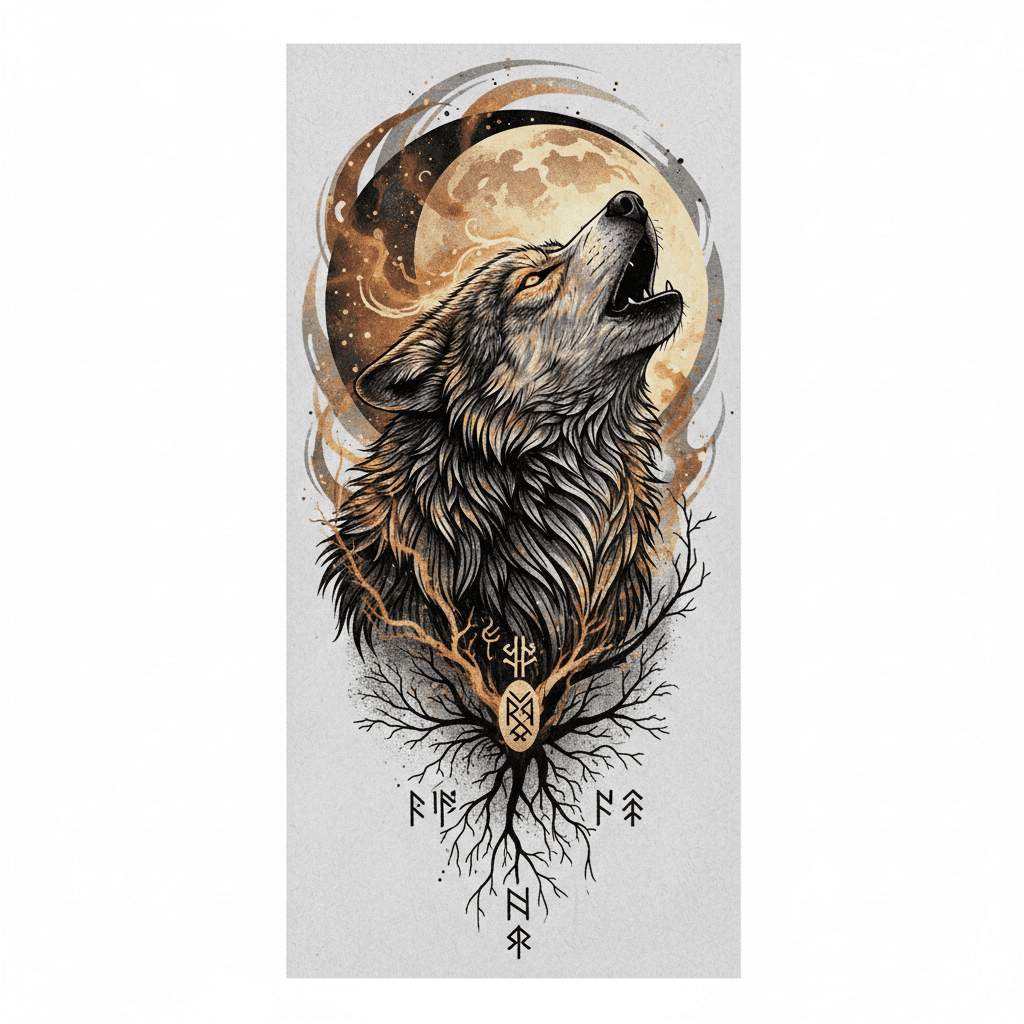 Realism tattoo flash design 34