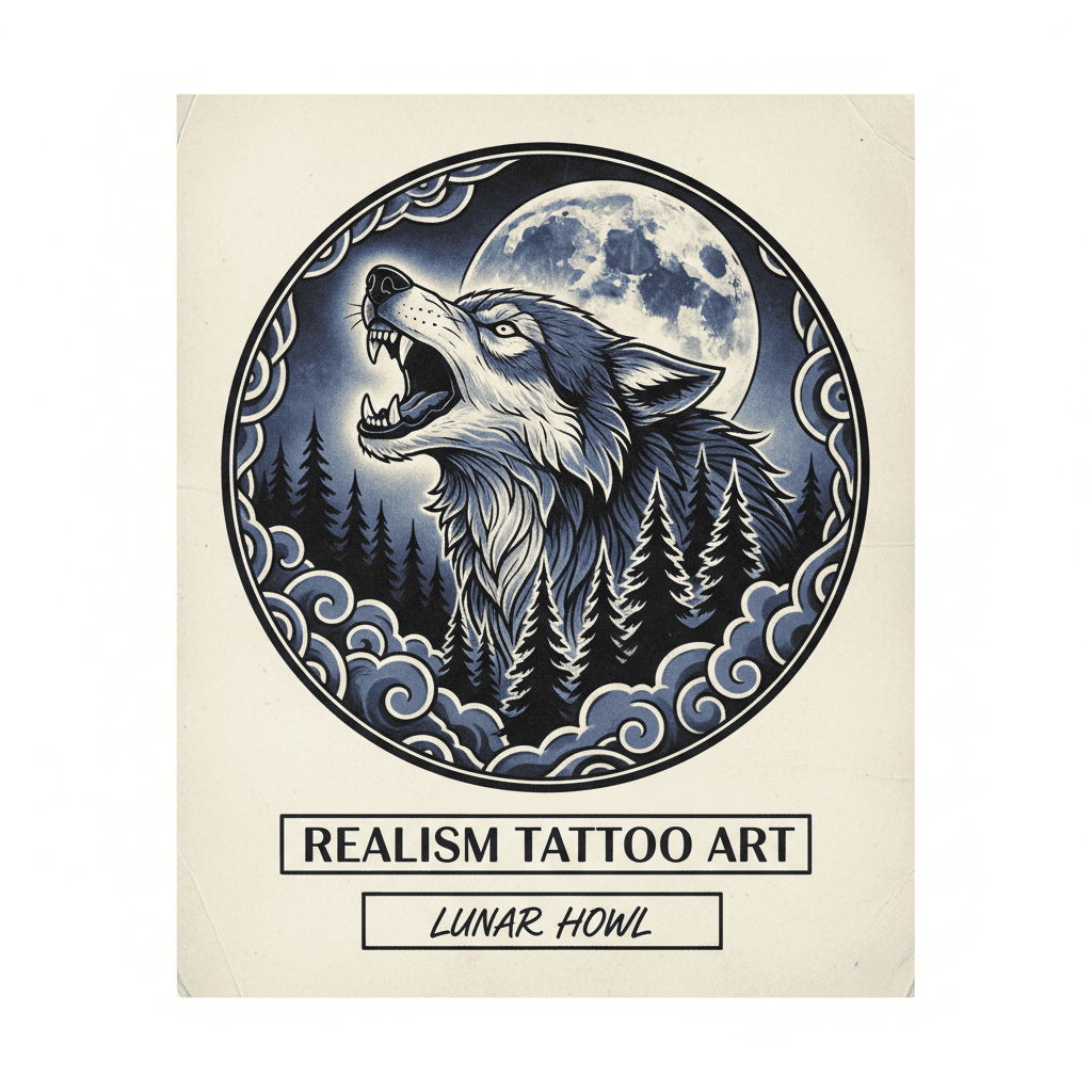 Realism tattoo flash design 38