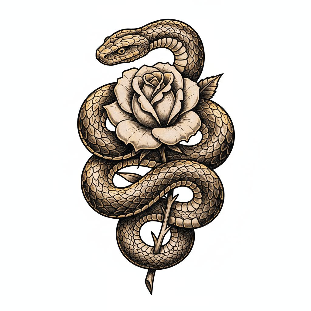 Realism tattoo flash design 61