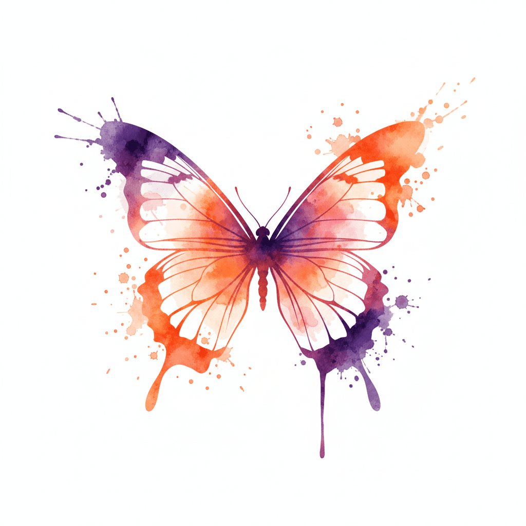 Watercolor tattoo flash design 11