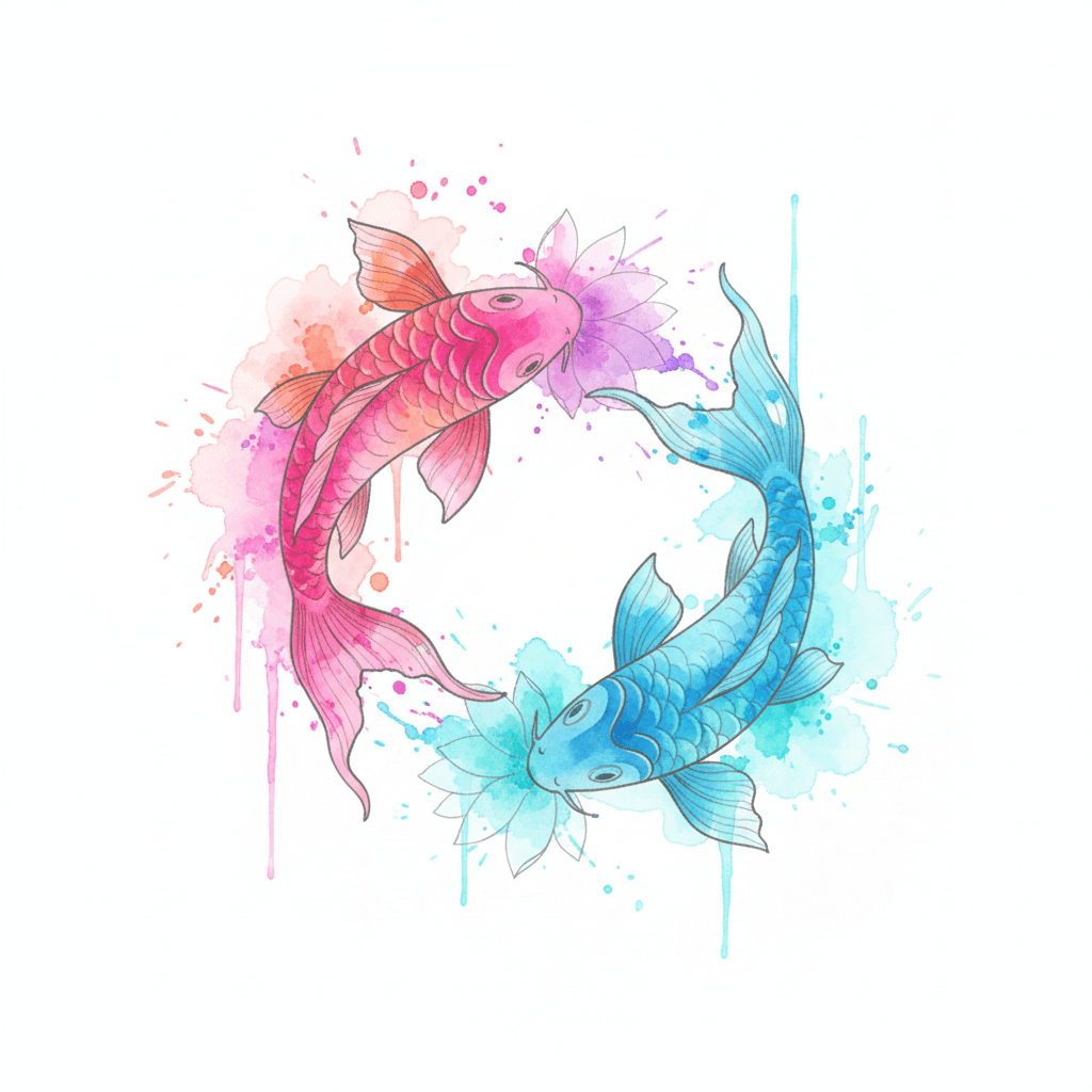 Watercolor tattoo flash design 25