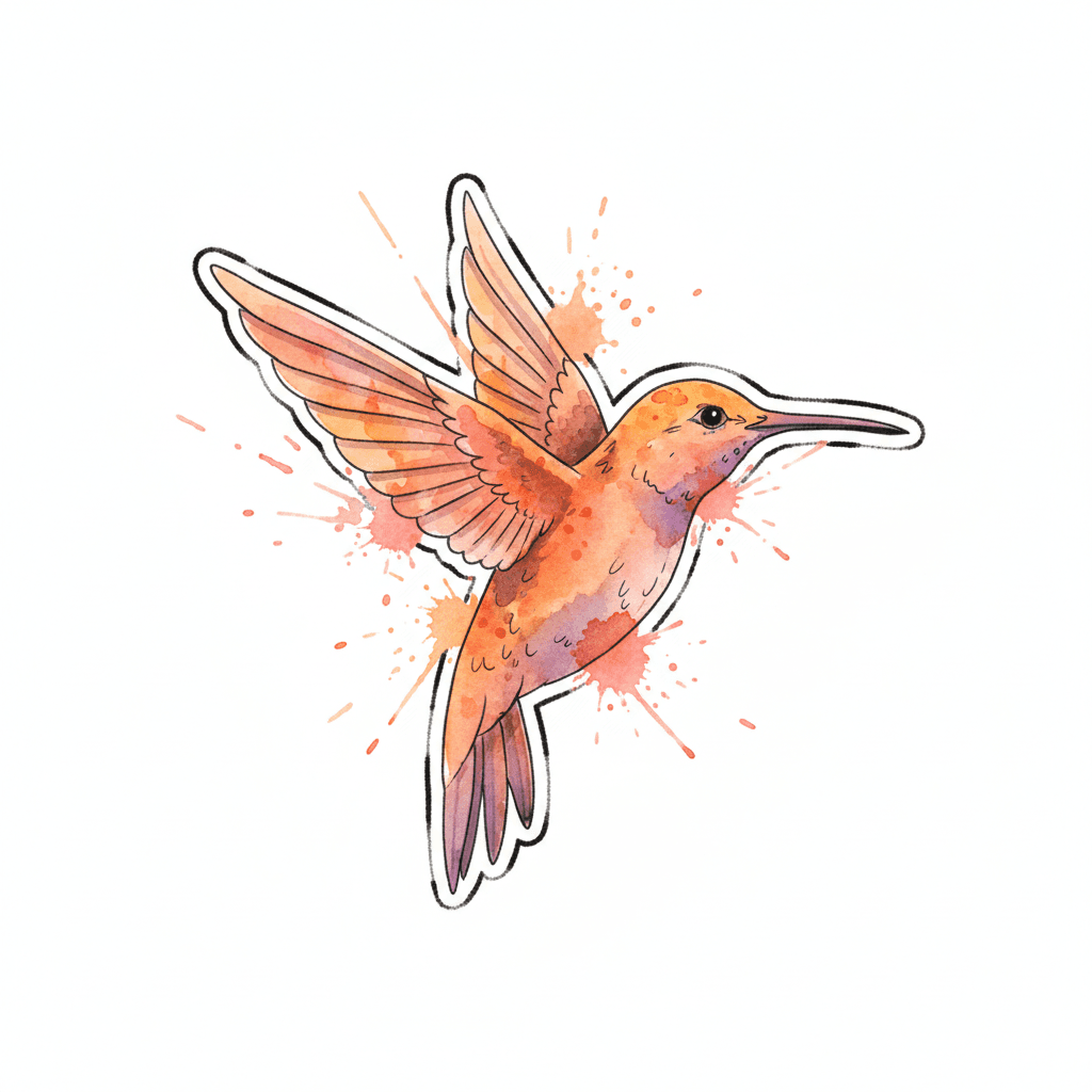 Watercolor tattoo flash design 50